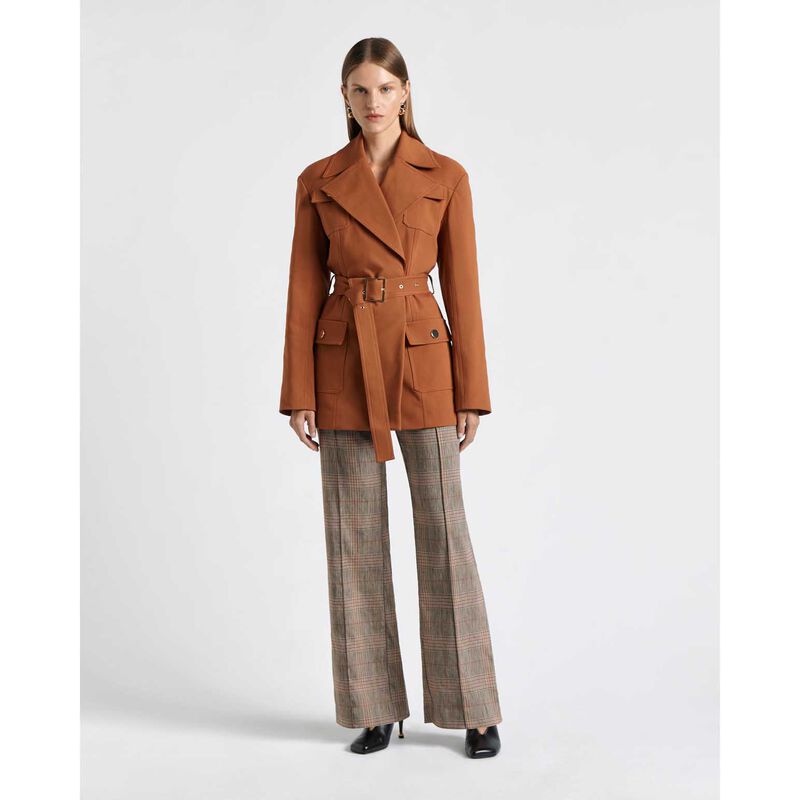 Cue Cotton Nylon Cropped Trench image number 3